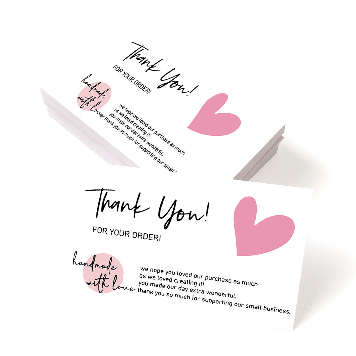 Thank You Greeting Cards Set for Weddings Parties & Holidays - 50 Pack
