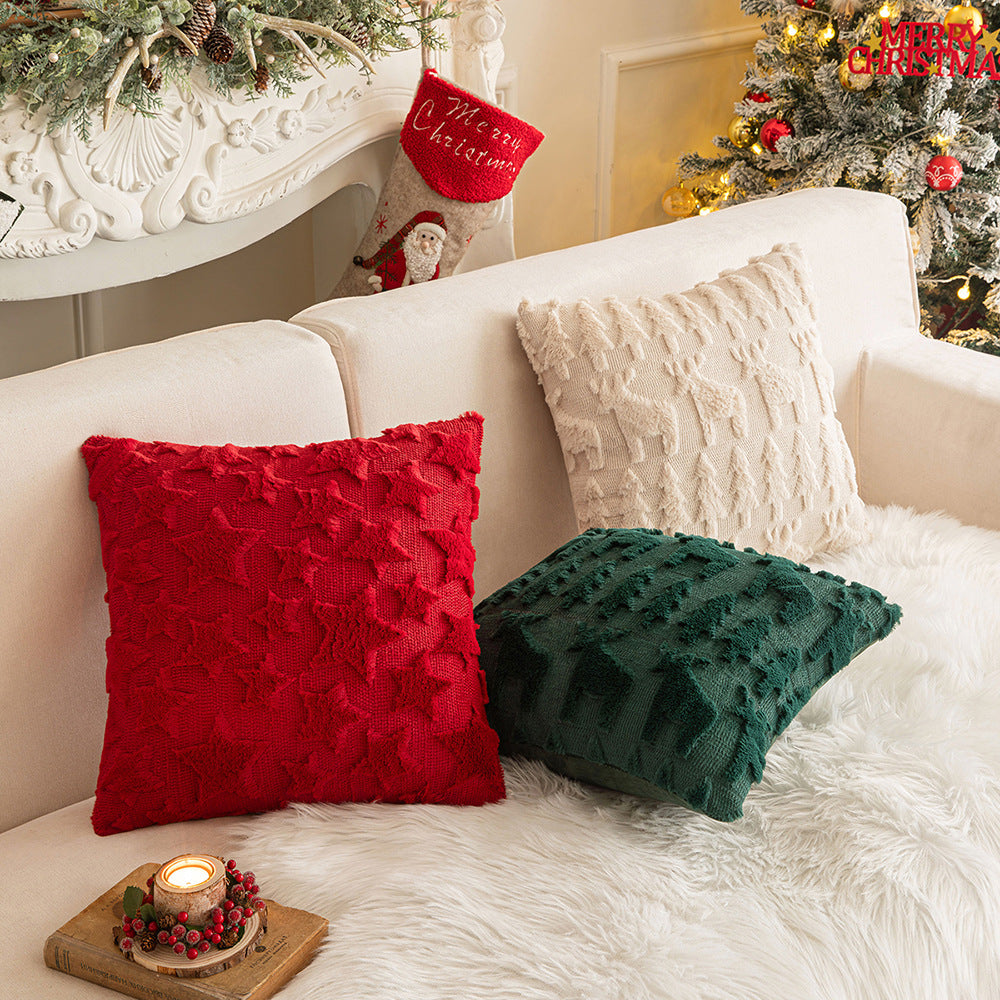 Christmas Decorative Pillow Cover - Holiday Theme Cushions for Home & Garden