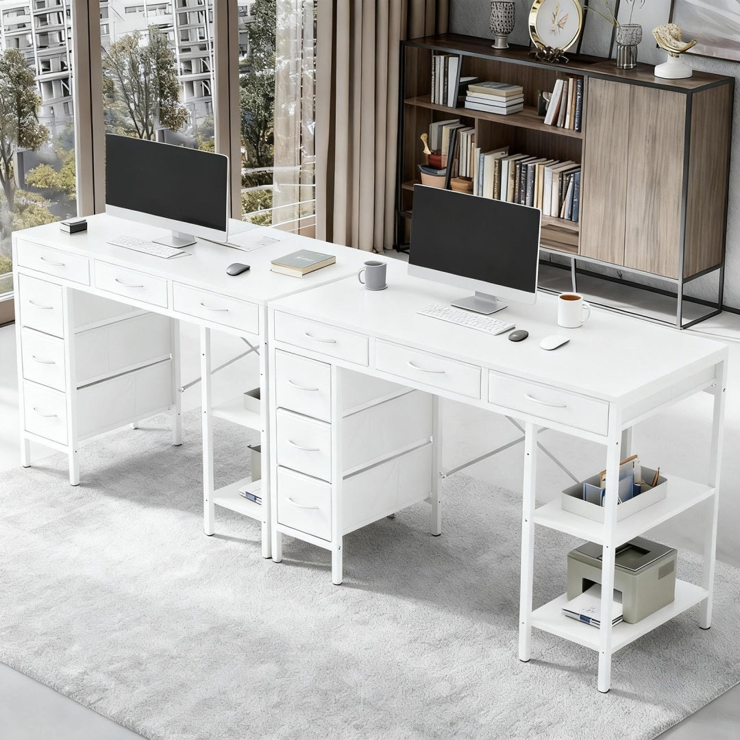 55-Inch Computer Desk with 6 Drawers for Home Office Storage
