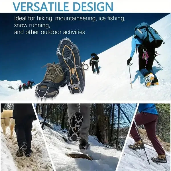 Universal Anti-Slip Grip Spikes with 19 Steel Spikes for Ice & Snow