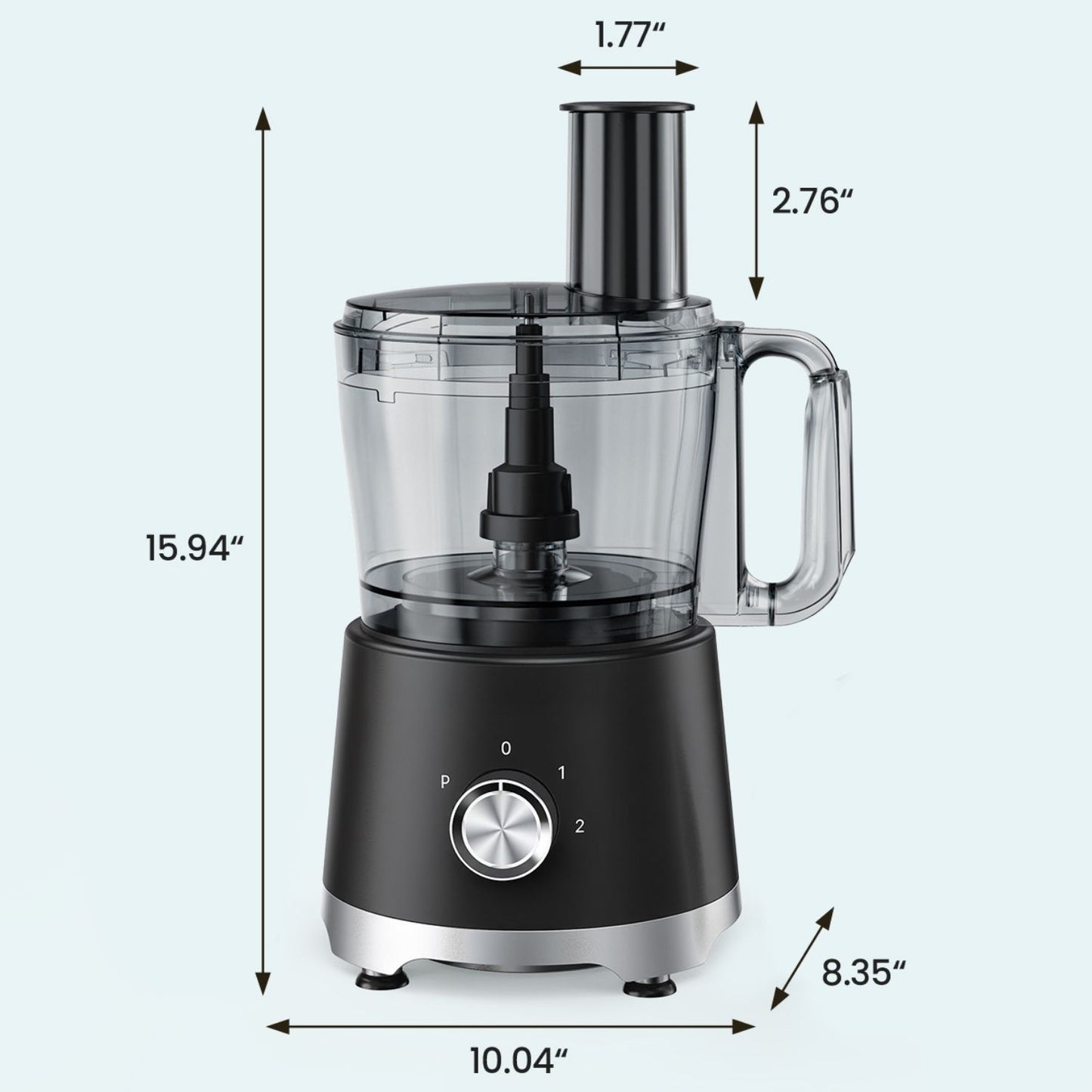 Food Processor 10.5 Cup, Vegetable Chopper 5 Blades 3 Modes, Large