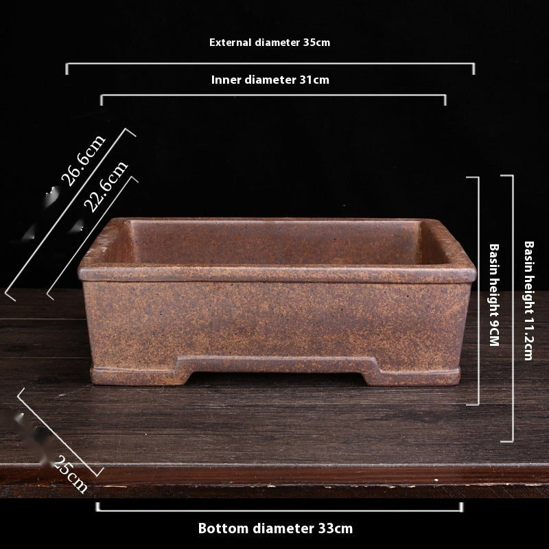 Purple Sand Antique Rectangular Flowerpot - Classic Handmade Home Decor