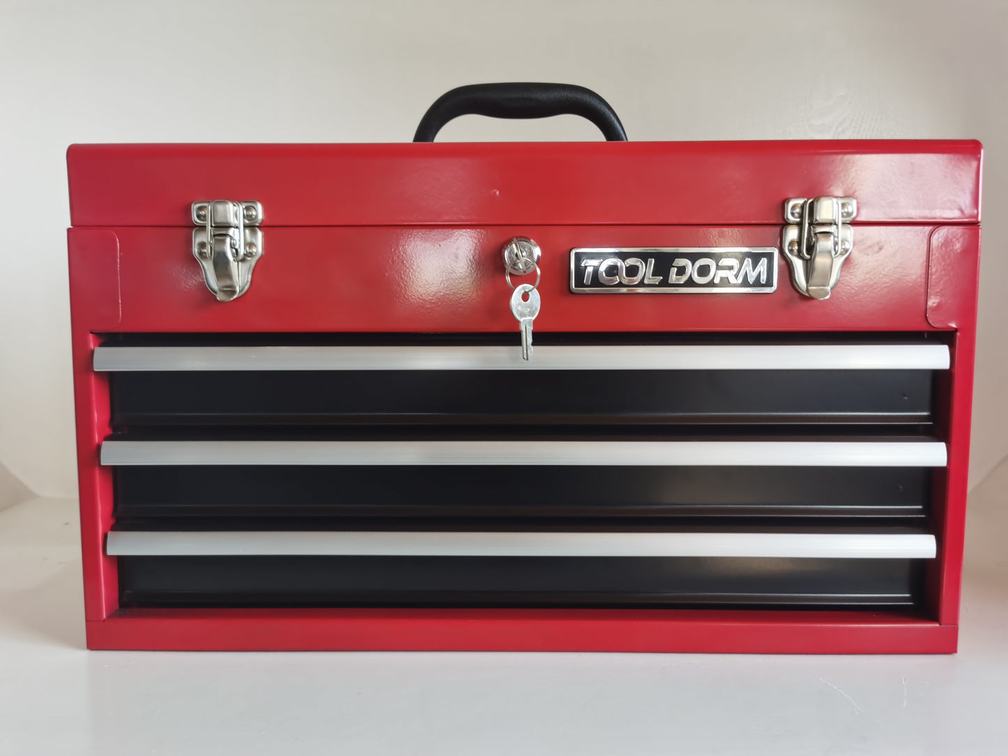 20.3-Inch Metal Tool Box with Drawers, Lockable Steel Chest for Garage and Workshop