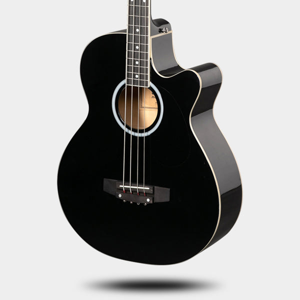 4-String Electric Acoustic Bass Guitar with EQ - Black