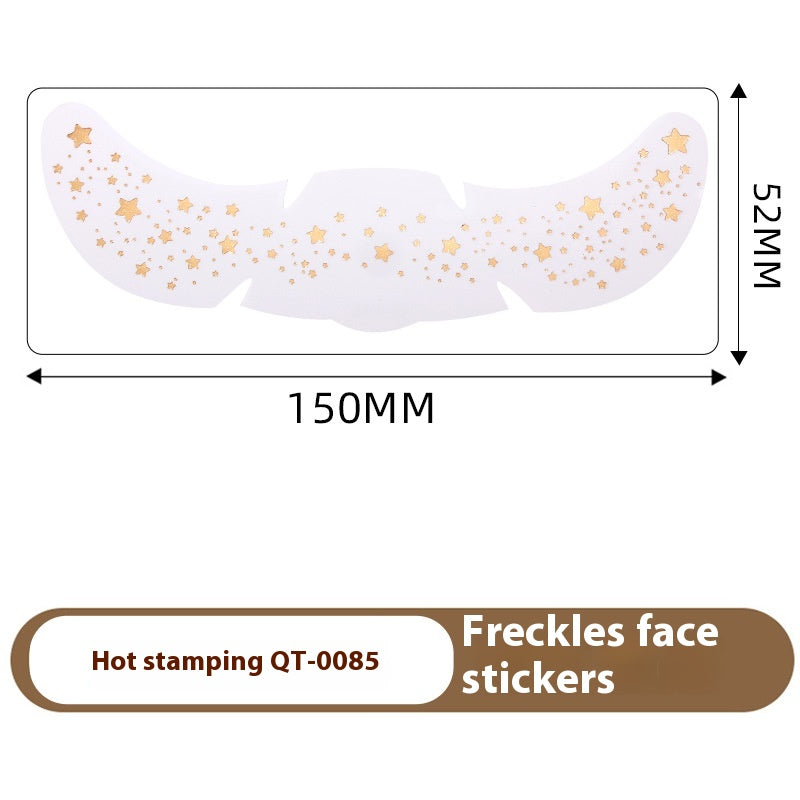 Freckle Tattoo Stickers Gold and Silver - Facial Skin Decor, 150x52mm, 1 or 6 Pcs