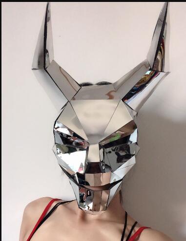 Reflective Silver Game Character Face Mask