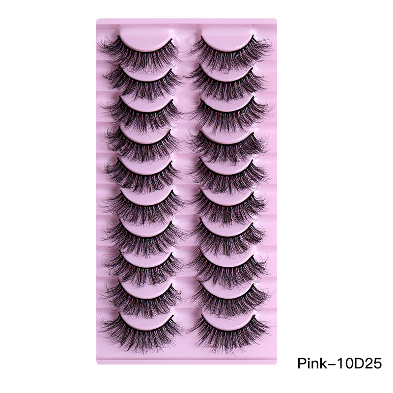 Natural Thick Curly False Eyelashes 10 Pairs Assorted Styles