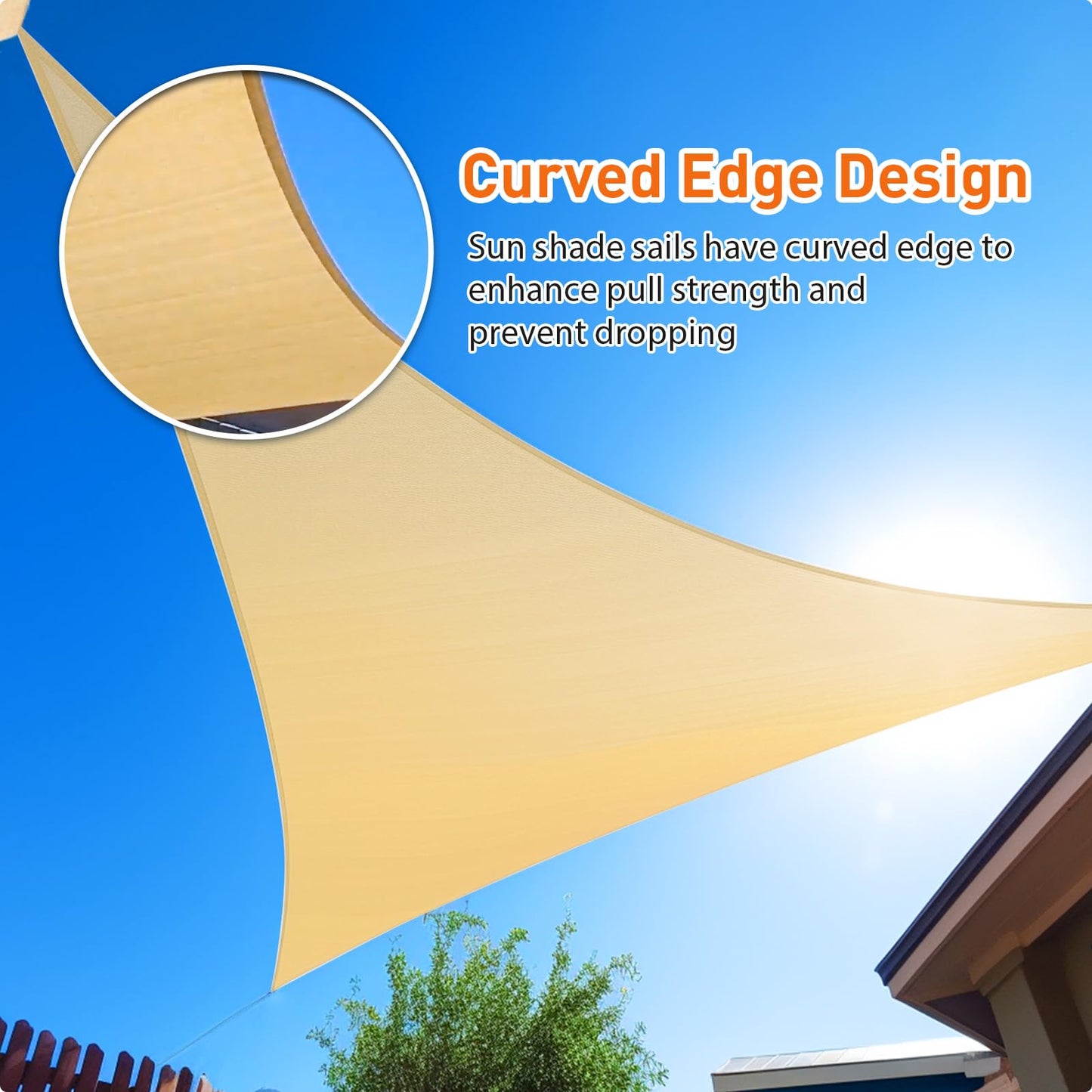 Large Sunshade Sail for Garden & Patio UV Protection 10x10x14 ft - Dark Grey, Mocha, Sand, Light Grey