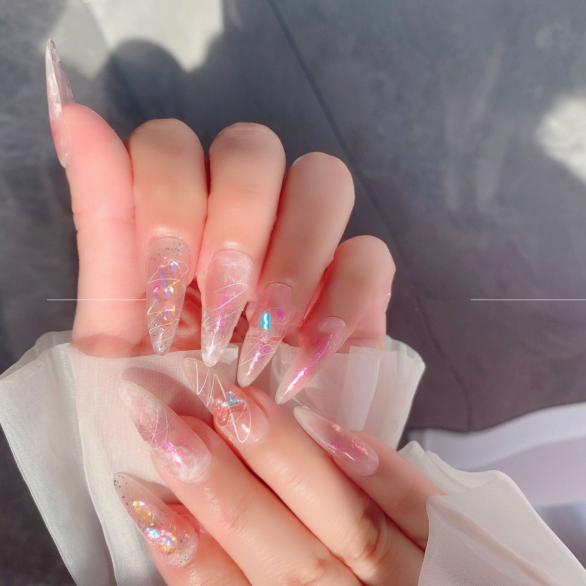 White Fairy Nail Stickers - Polarised Wearable Nails