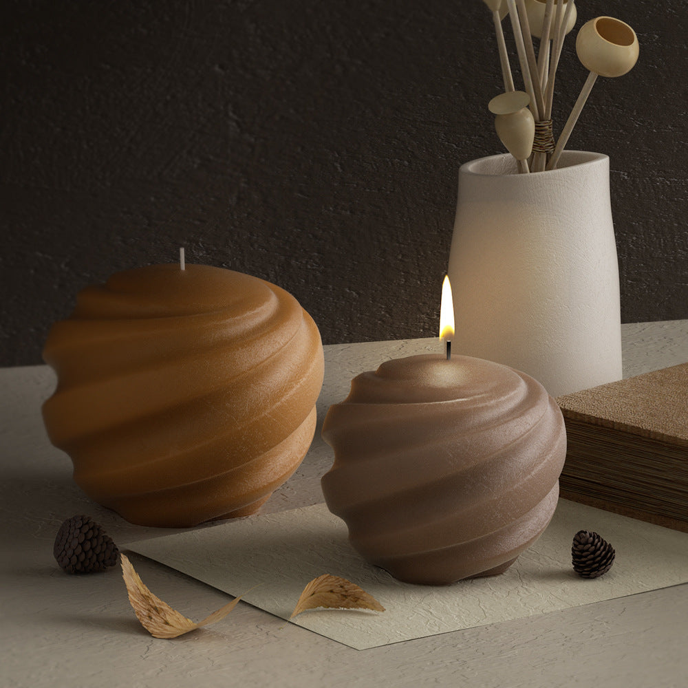 Silicone Candle Mold Spiral Earth Globe Pattern for DIY Aromatherapy Candles