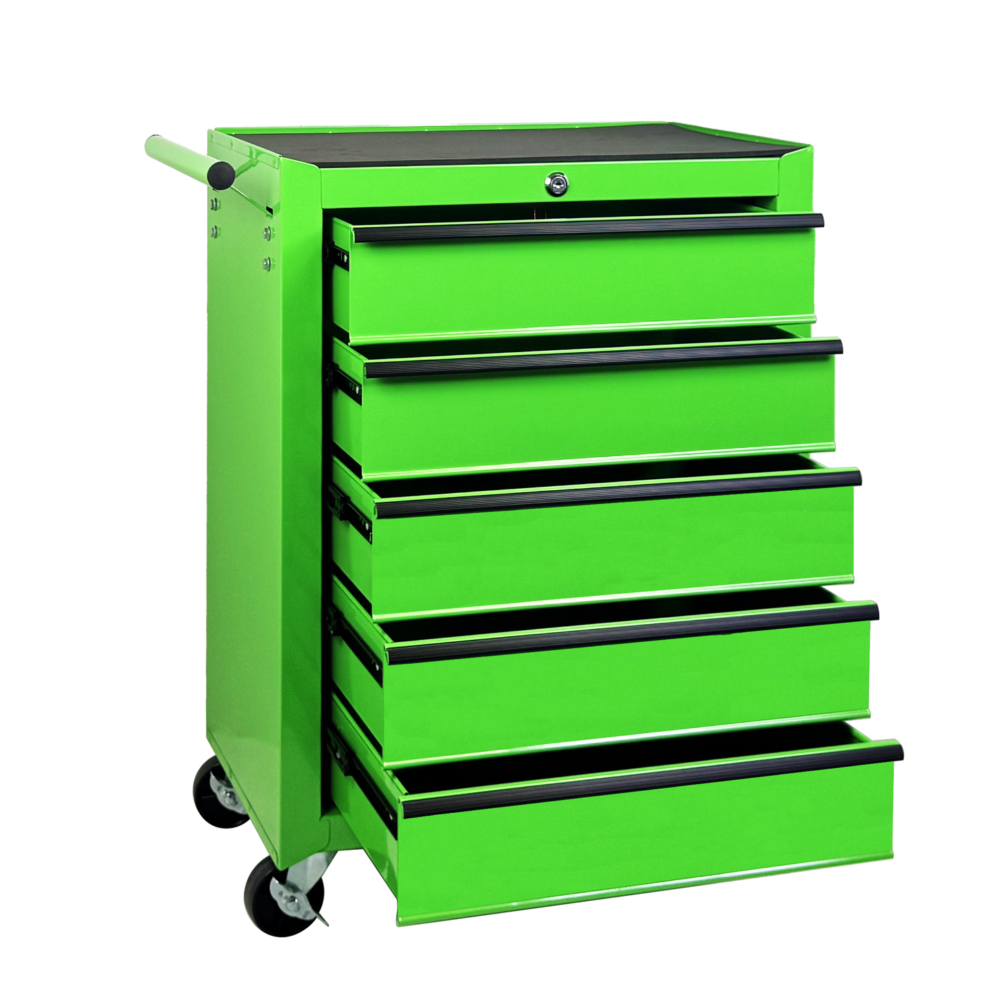 Rolling 5-Drawer Tool Chest - 20-Inch Steel Storage Organizer - Green