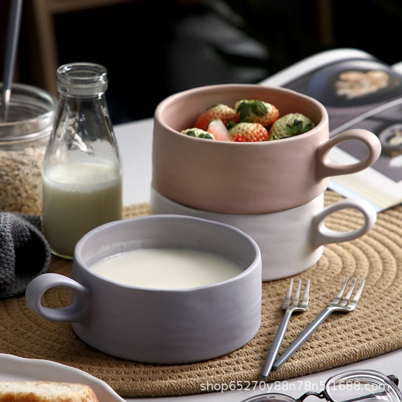 Ceramic Breakfast Cup Set - Multiple Colors, 4.7 Inch Porcelain Tableware
