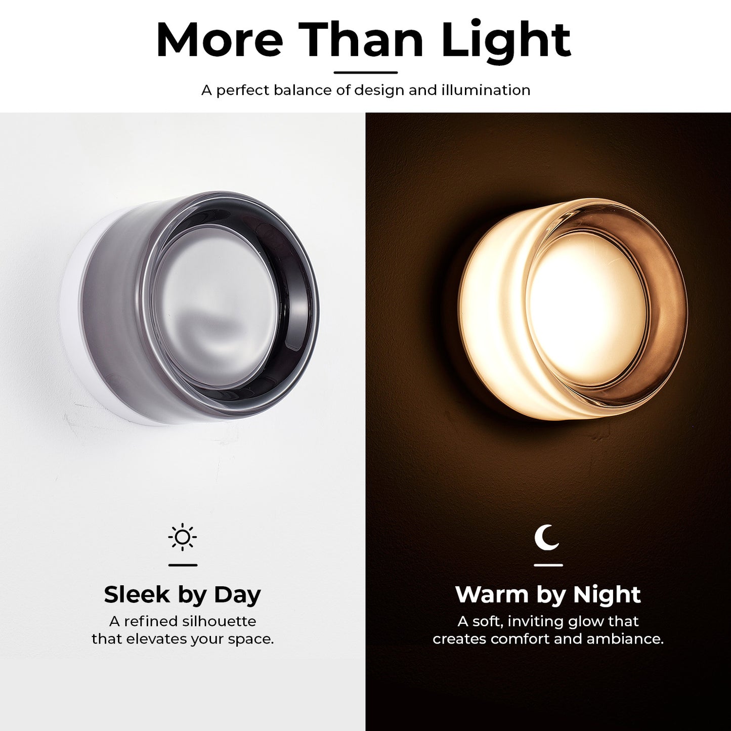 Minimalist Round Wall Light - Smoke Grey LED Fixture for Bathroom & Bedroom