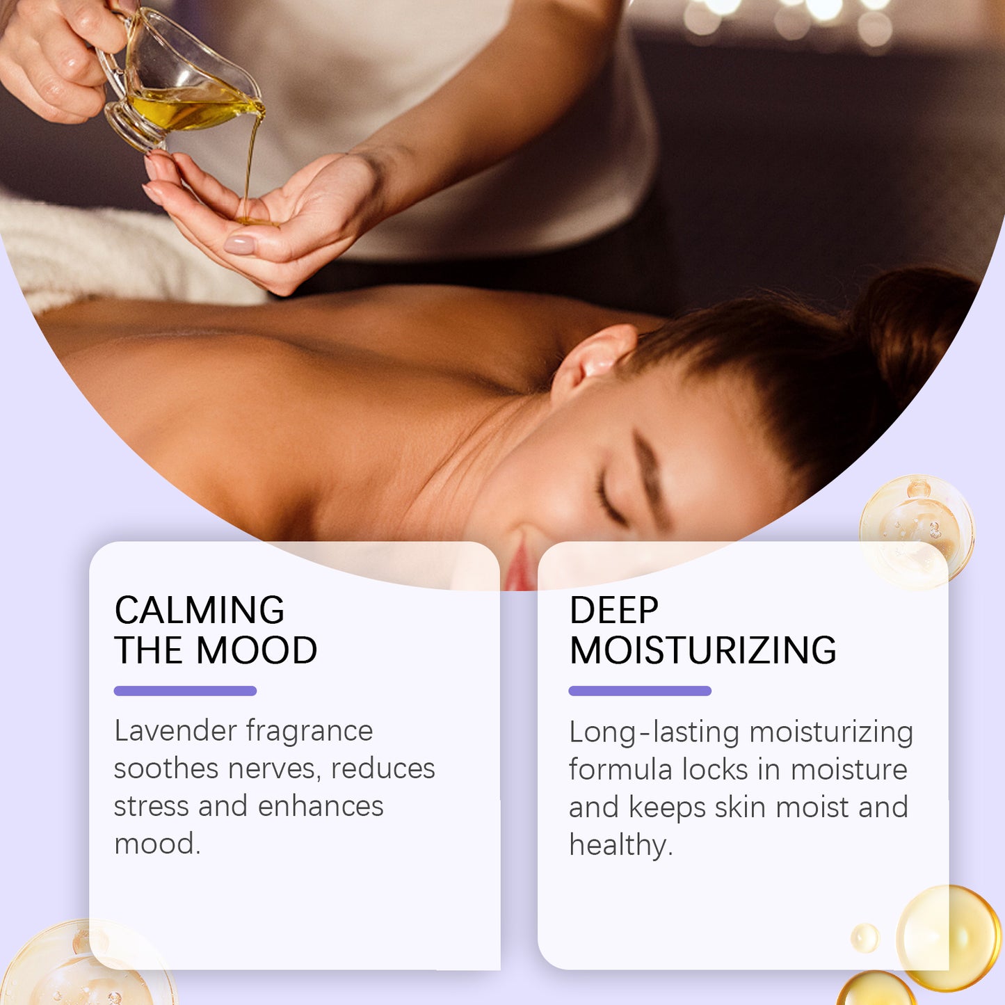 Lavender Body Massage Oil - 100ml Moisturizing & Stress Relief Blend