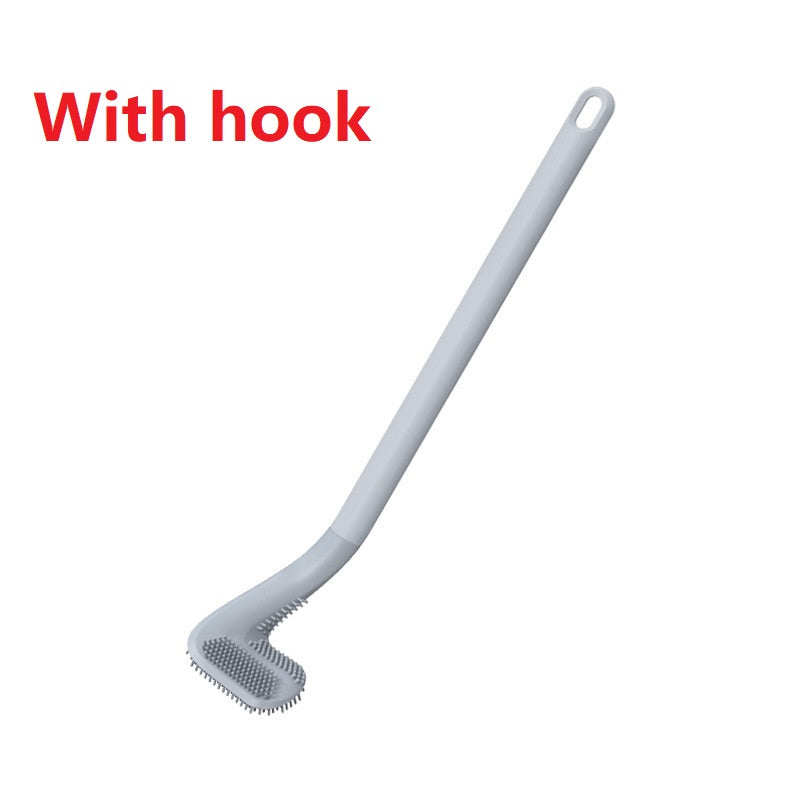 Silicone Non-Dead Corner Toilet Cleaning Brush Wall Mount Bathroom Tool