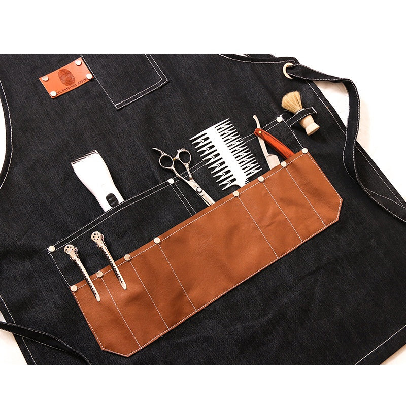 Black Adjustable Unisex Work Apron for Kitchen & Industry - 75cm
