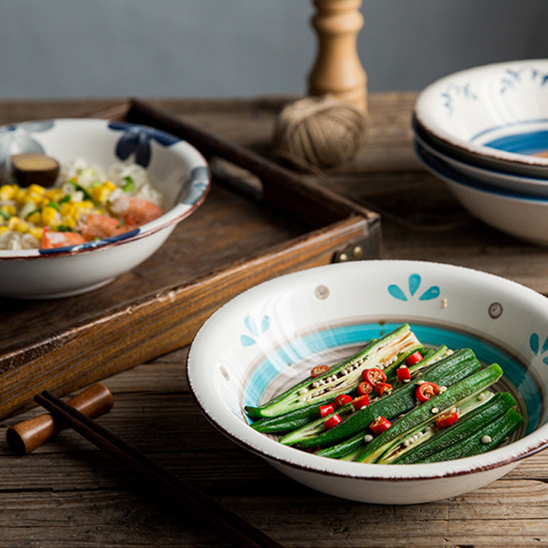 Japanese Style Ceramic Tableware Set - Hand Painted Underglaze Dinnerware