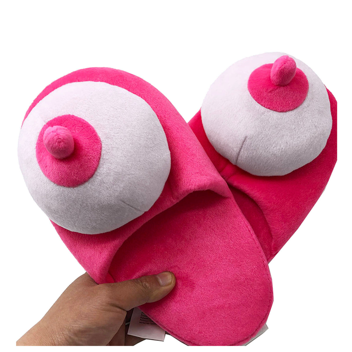 Cotton Slippers for Men and Women - Plush Flat House Slippers in Rose Red