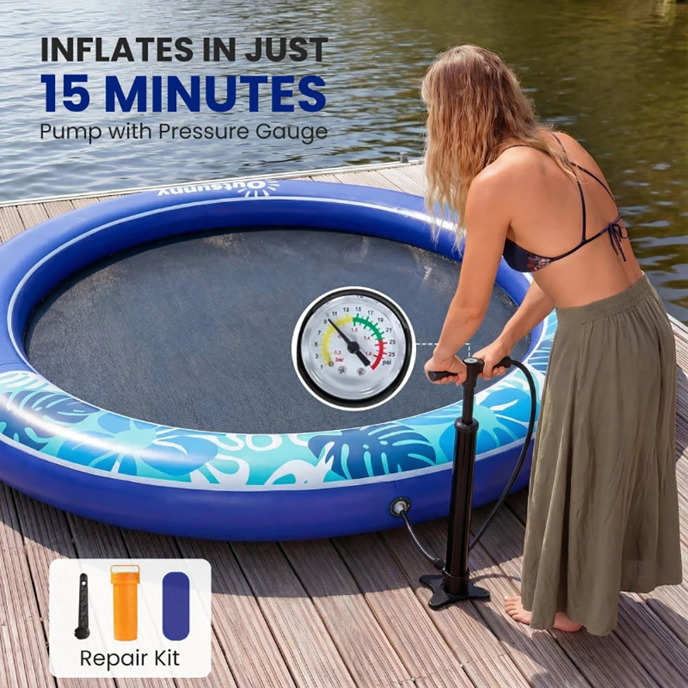 8FT Inflatable Water Hammock - Thick Plastic Floating Dock