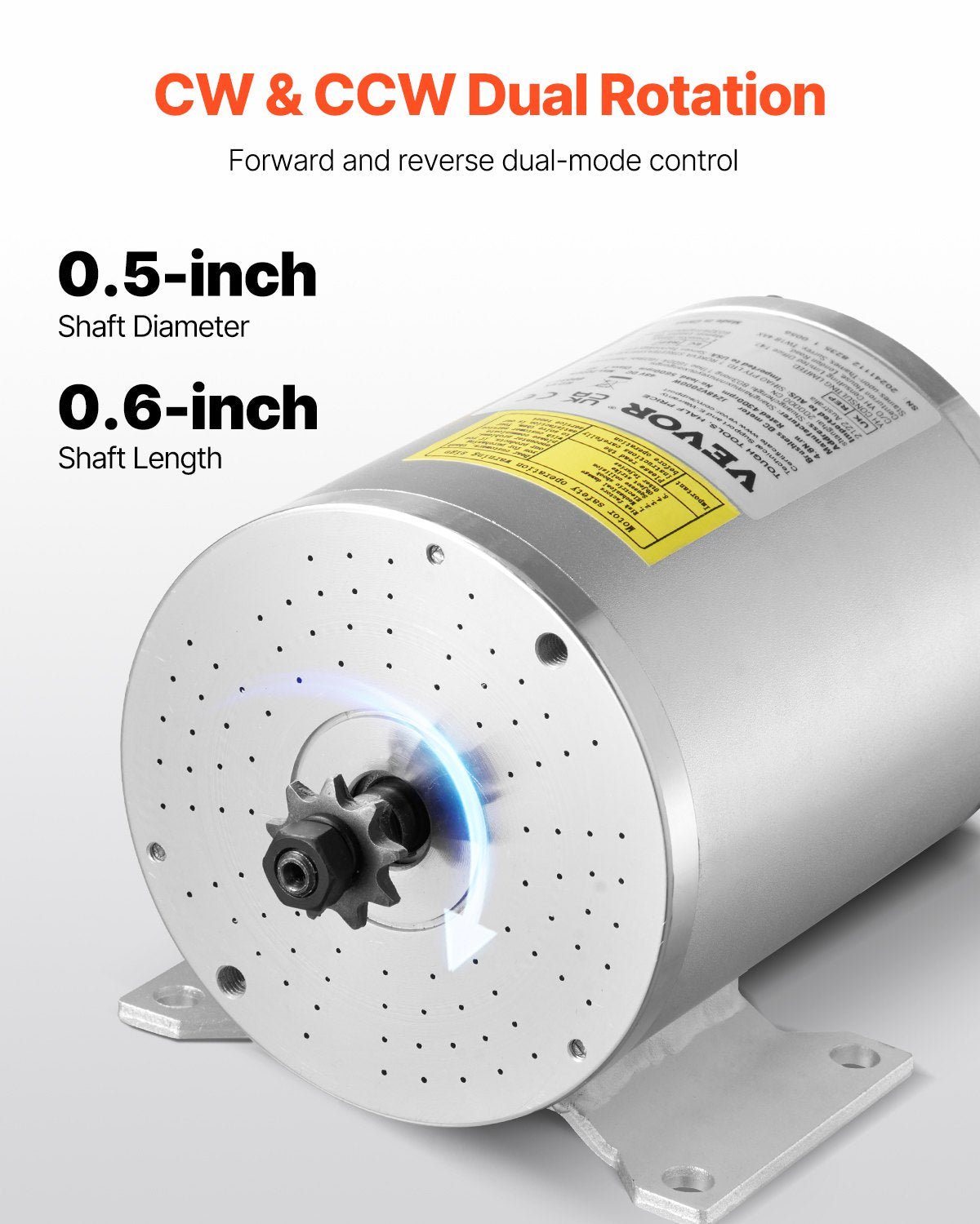 2000W Brushless DC Motor Kit 48V for Electric Bikes & Scooters - Silver