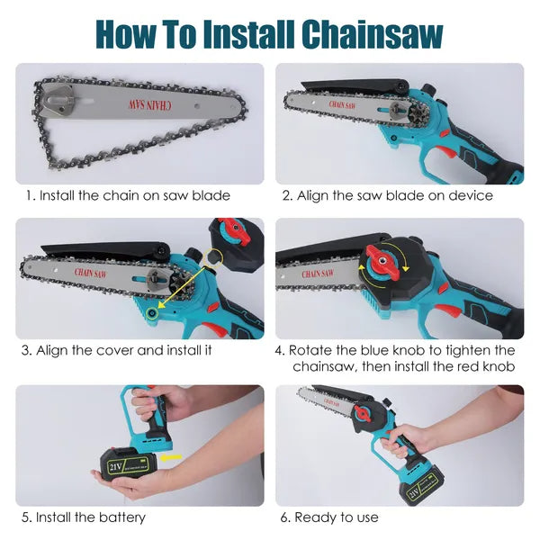 Cordless 2-in-1 Pole Saw & Chainsaw with Extension, Brushless Motor, 21V Battery