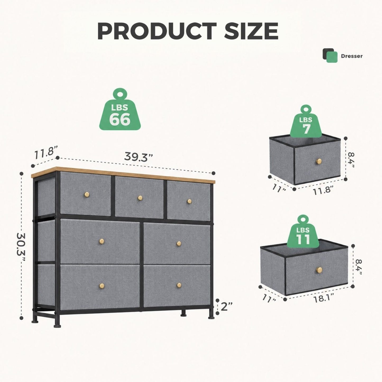 Fabric Storage Dresser - Versatile Chest of Drawers Organizer