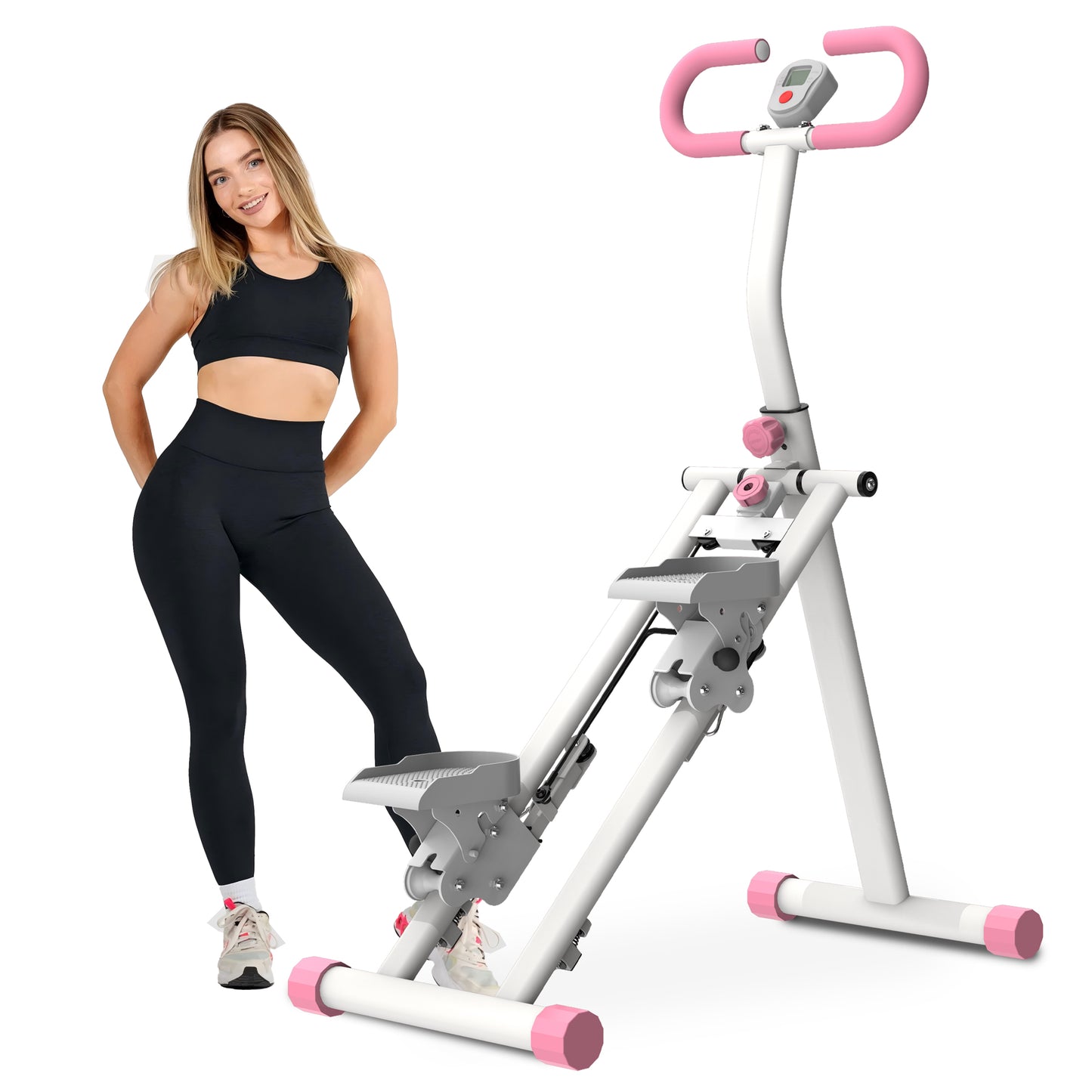 Vertical Climber Workout Machine for Full-Body Exercise - Pink
