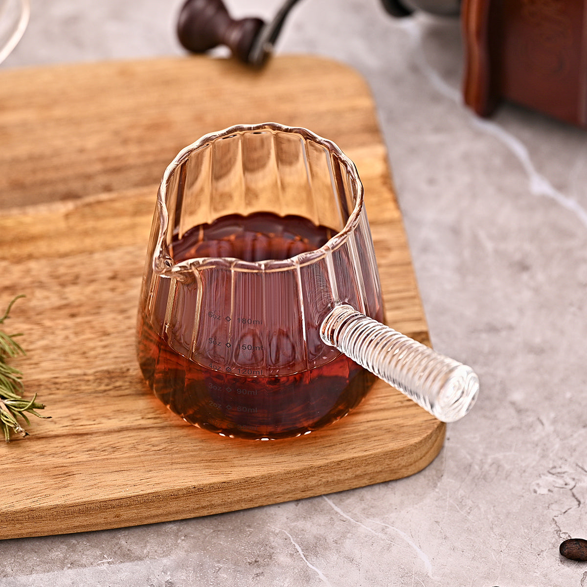 180ml Mini Coffee Cup with Glass Handle - Italian Style