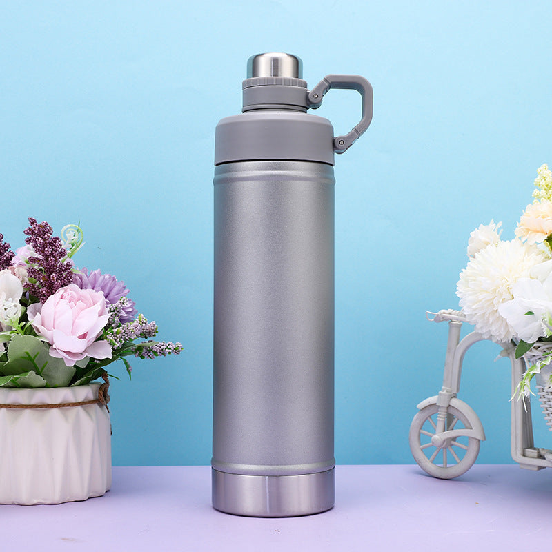 304 Stainless Steel Double-Wall Insulated Travel Mug with Flip-Top Lid