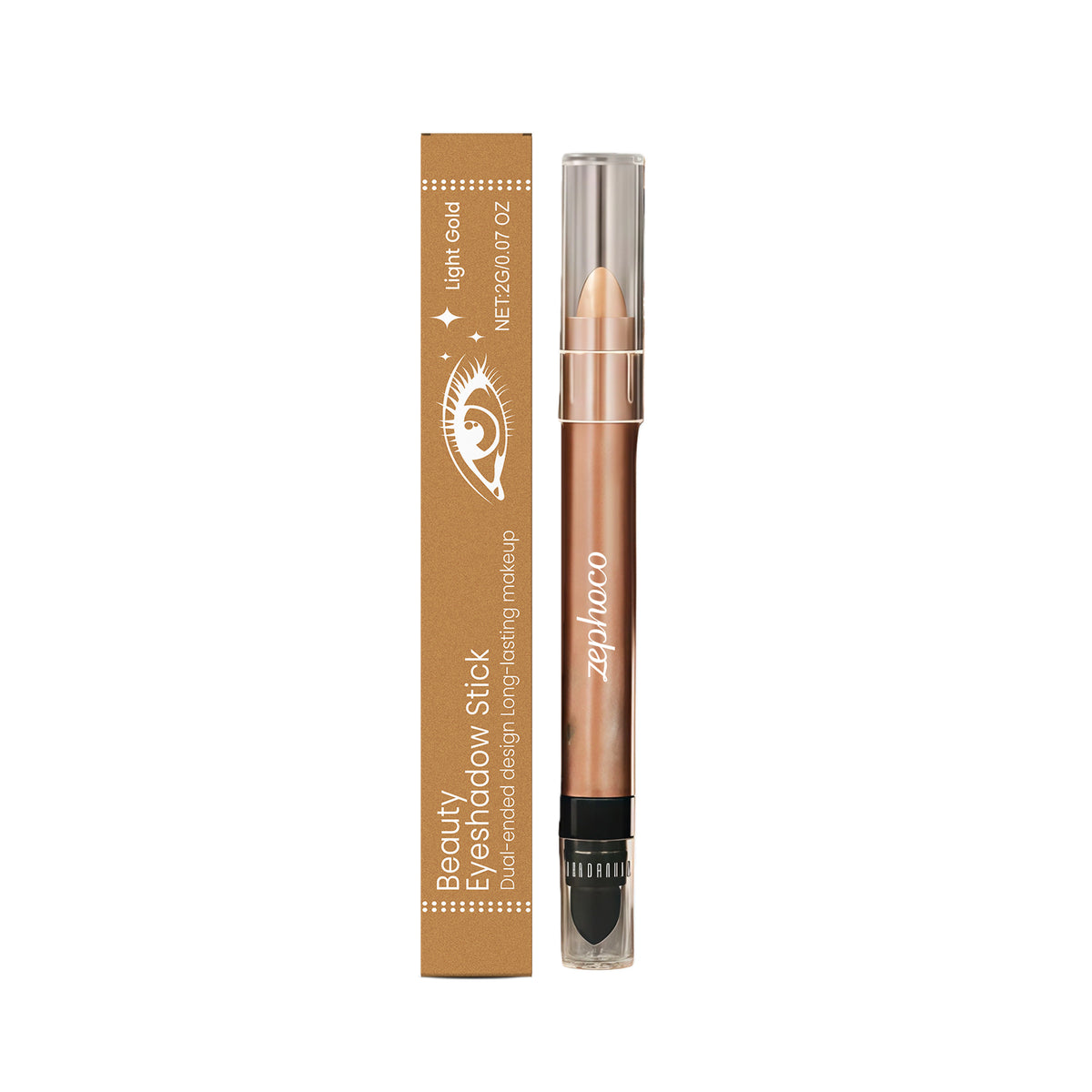 Double-Ended Eye Shadow Stick - Gold, Brown, Silver Makeup Tool