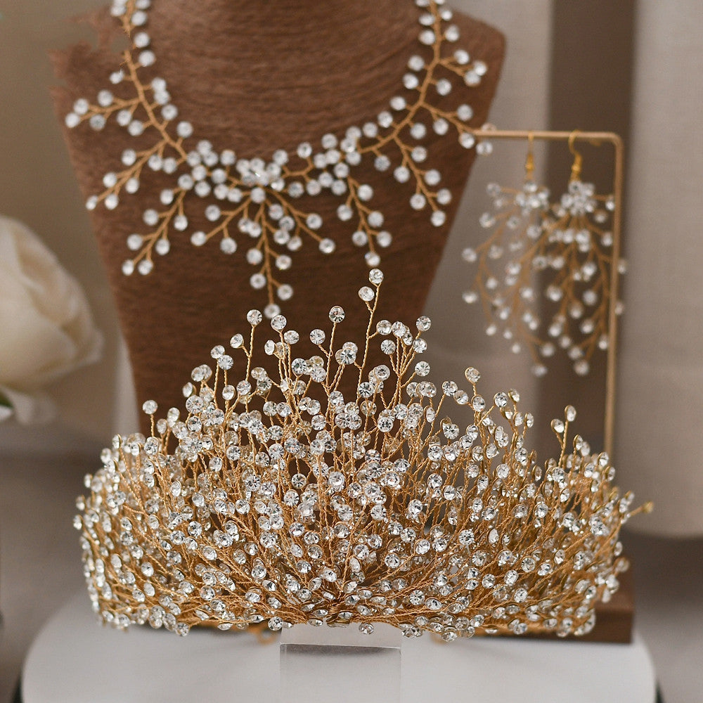 Bridal Wedding Tiara Crown Headpiece with Crystals for Bridal Hair Accessories
