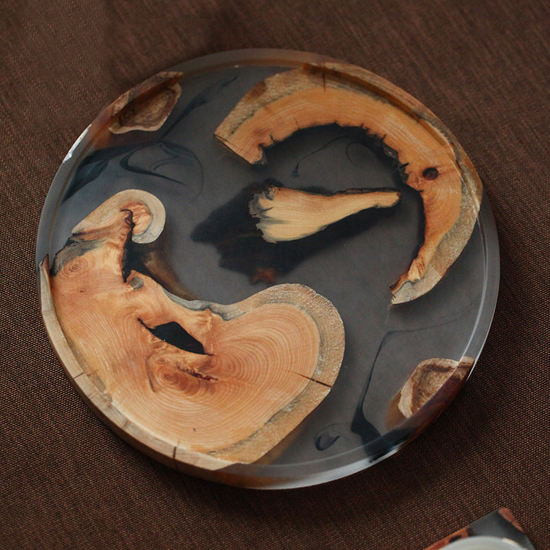 Home Office Creative Tea Ceremony Wooden Saucer Set - Multiple Styles