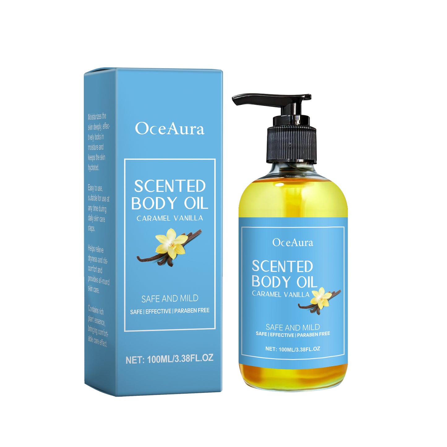 Caramel Vanilla Body Oil - Hydrating Shea Butter Moisturizer for Dry Skin