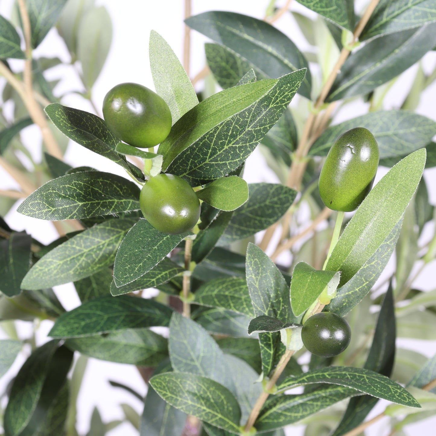 6FT Artificial Olive Tree in Black Pot - Green Leaves