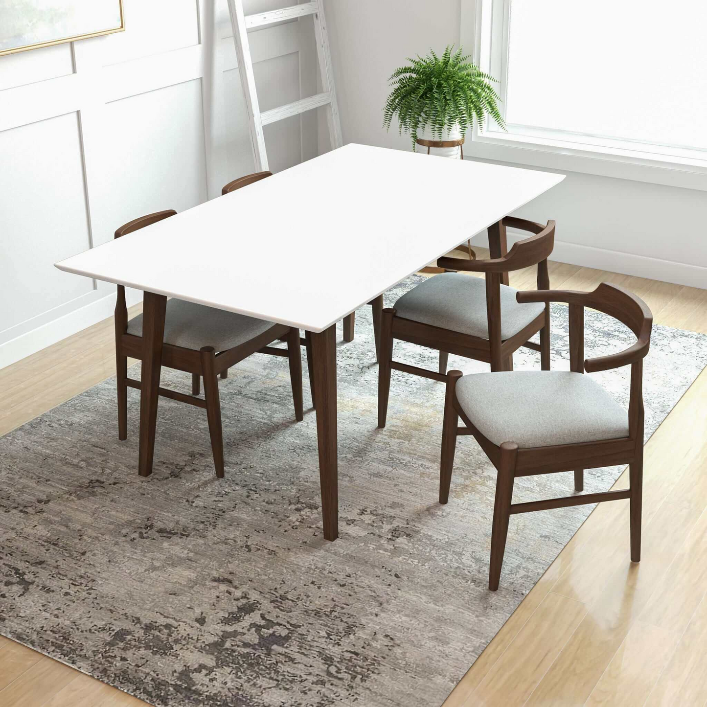 Levi Modern Solid Wood Rectangular Dining Table - 47 Inch