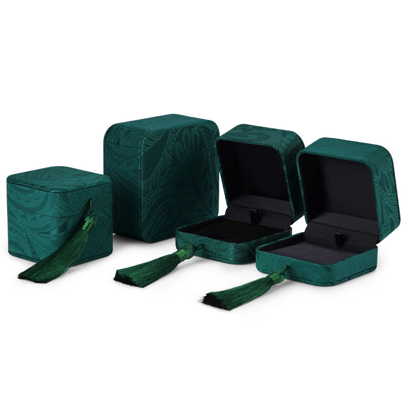 Dark Green Jewelry Storage Box - Classic Home Organizer for Rings, Necklaces, Bracelets
