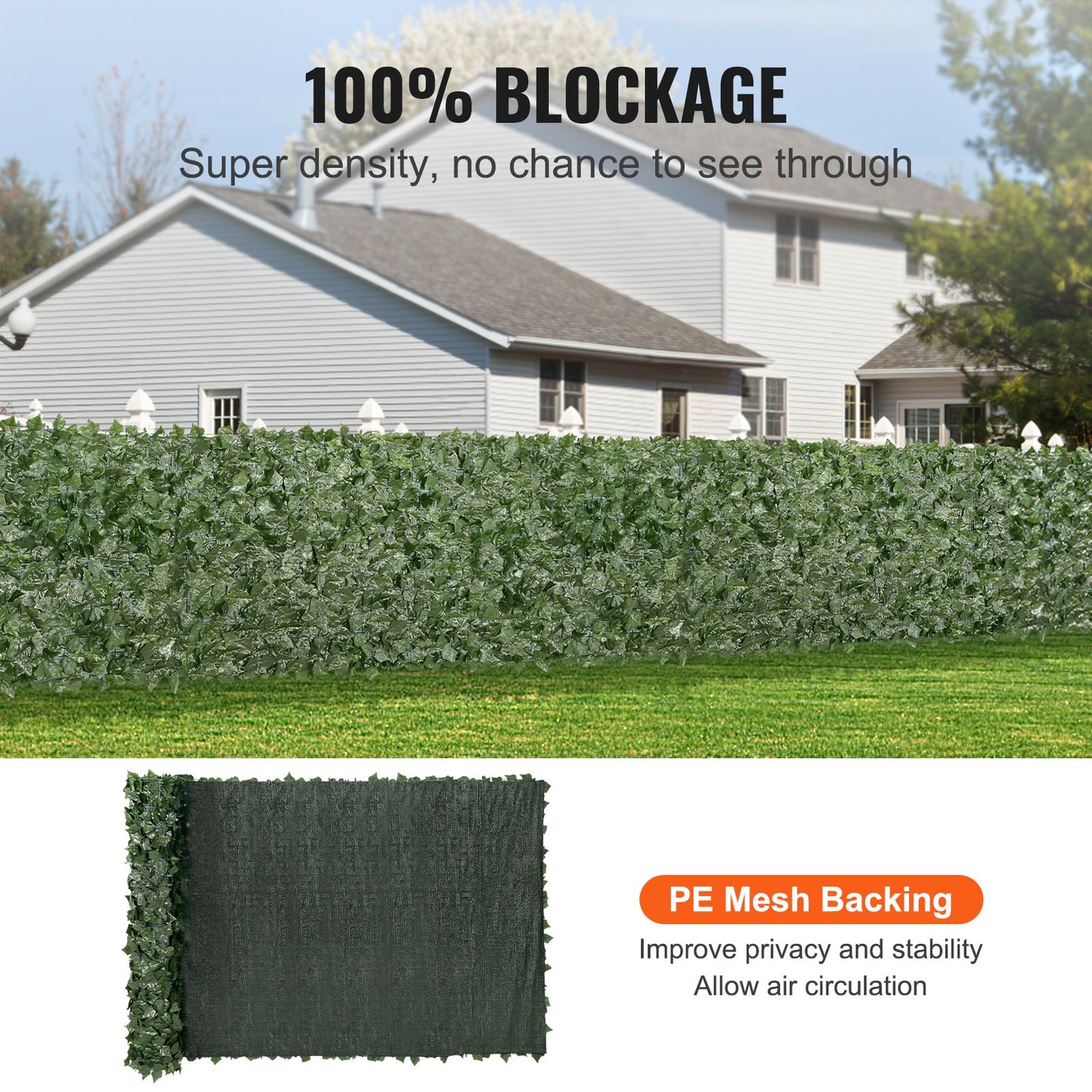 Artificial Green Ivy Privacy Fence 59 x 158 Inches for Outdoor Garden & Balcony