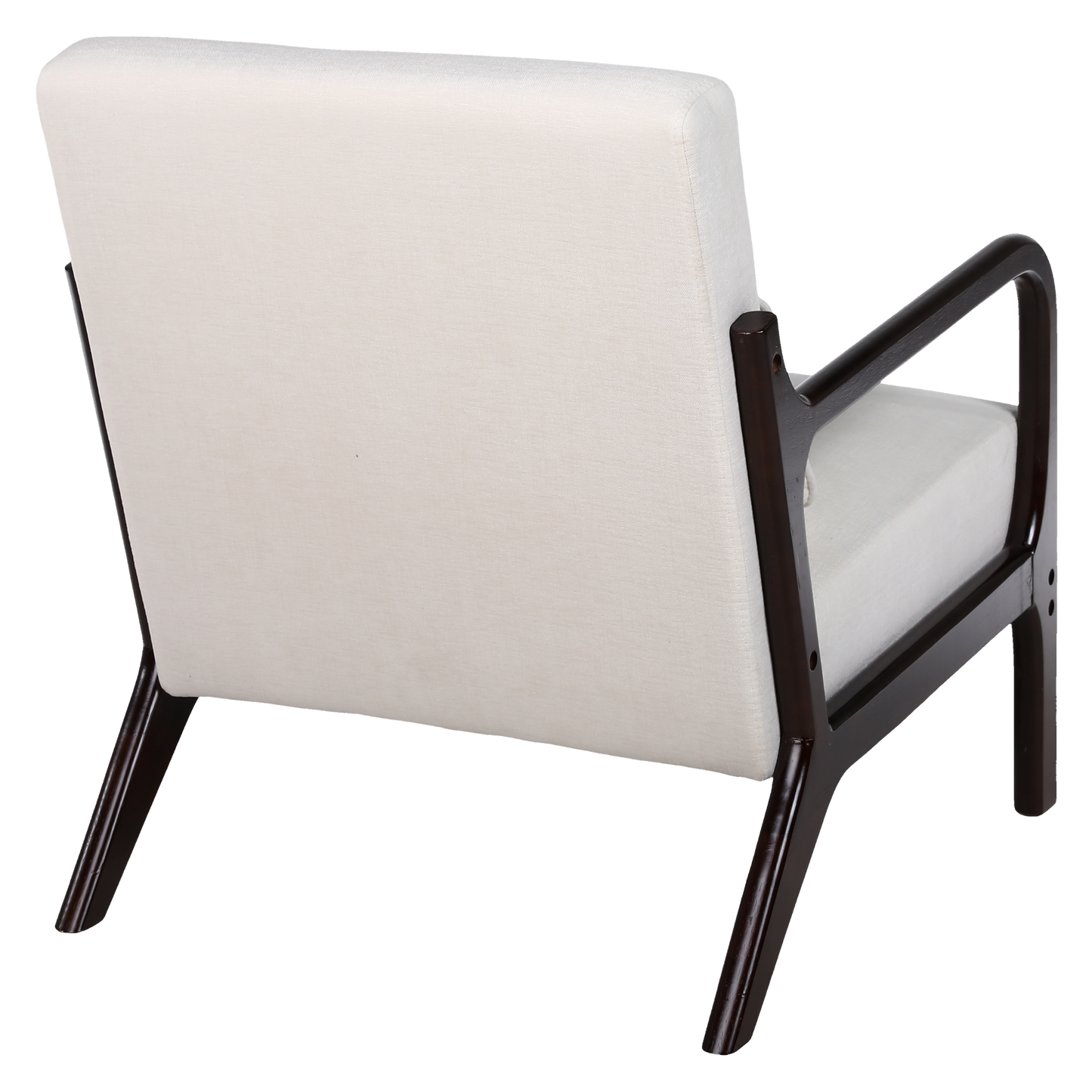 Mid Century Modern Accent Chair with Solid Wood Frame - Beige