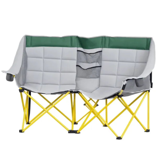 Double Folding Camping Chair with Carry Bag and Cup Holder