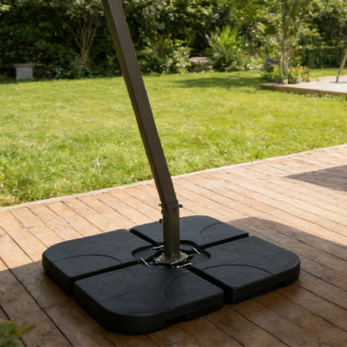 Heavy-Duty Offset Patio Umbrella Stand, Refillable Base With Water Or