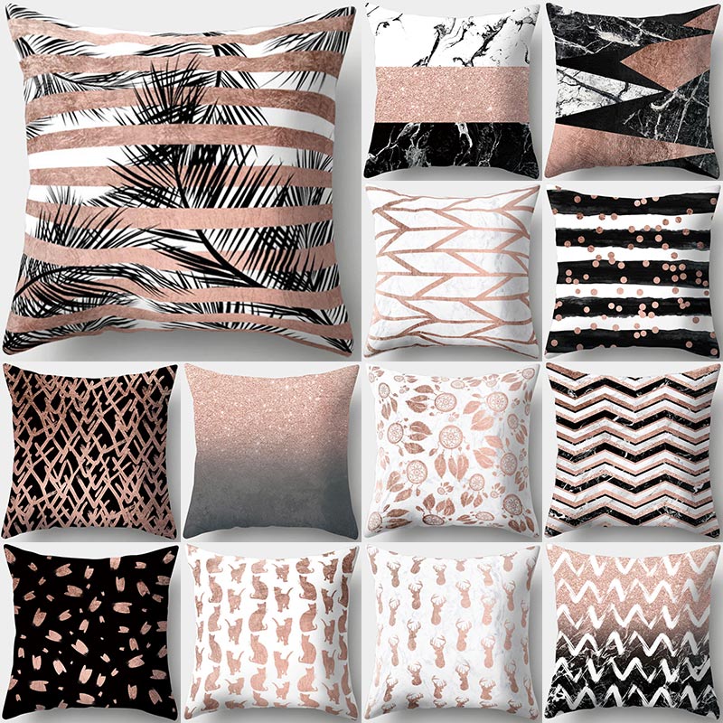 Velvet Leather Cushion Cover Sofa Pillowcase Modern Home Decor 45x45cm