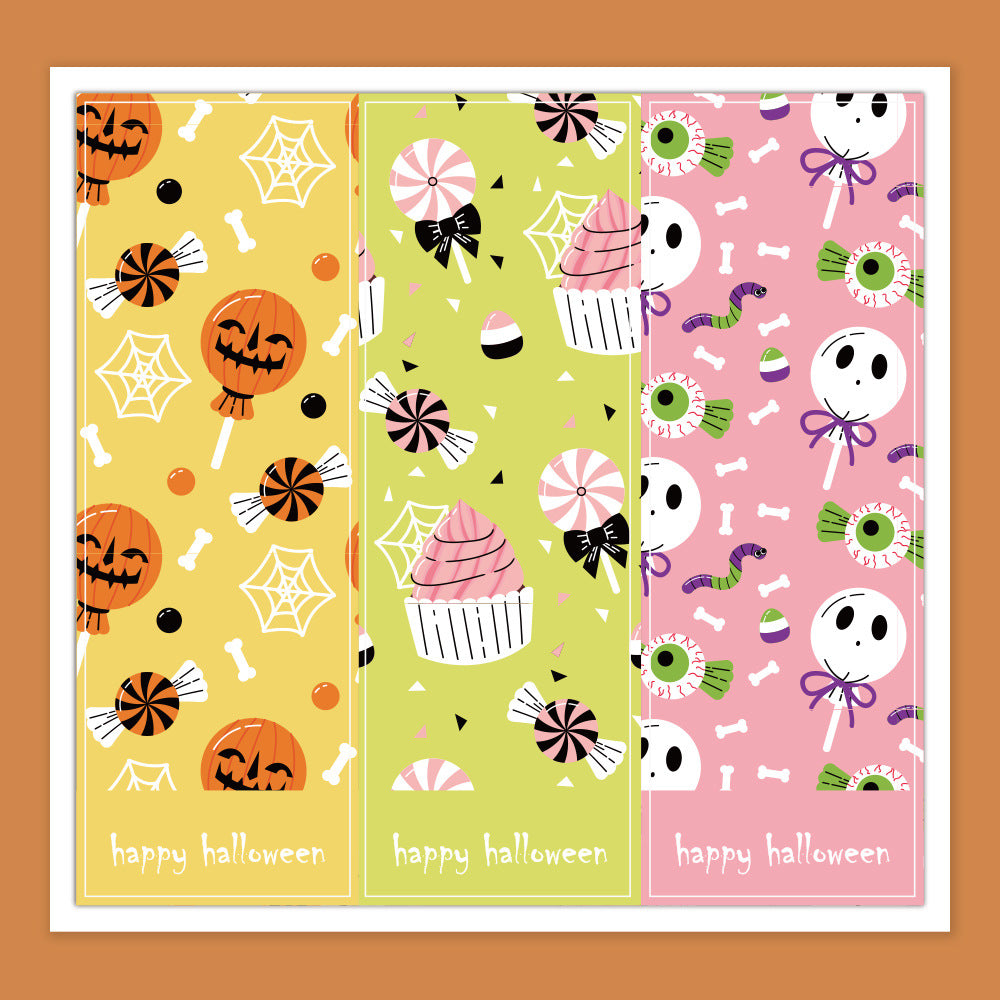 Halloween Self-Adhesive Rectangular Stickers 30 Sheets Party Decor