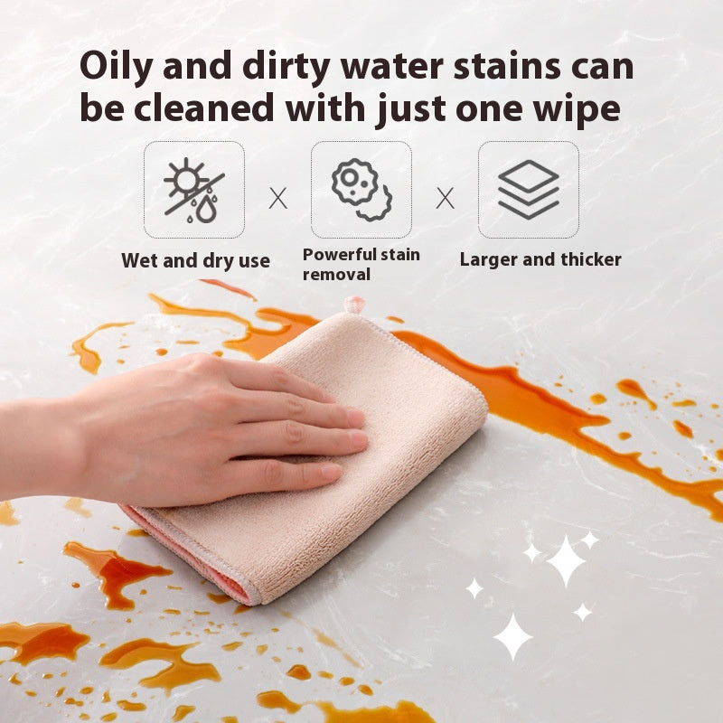 Multifunctional Thickened Absorbent Household Cleaning Cloth - Double Layer, 20x30cm