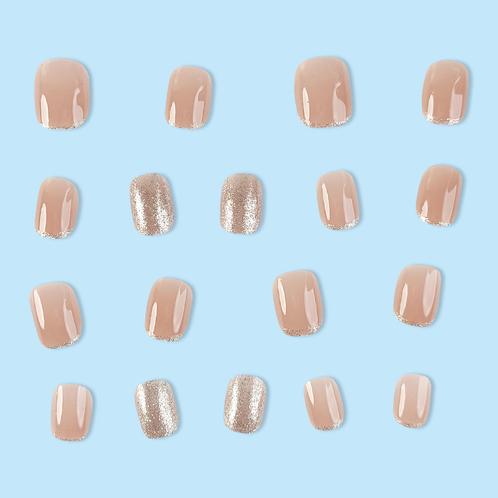 24-Piece Velvet Glitter Nail Art Kit for Party & Daily Wear - Long-Press Design