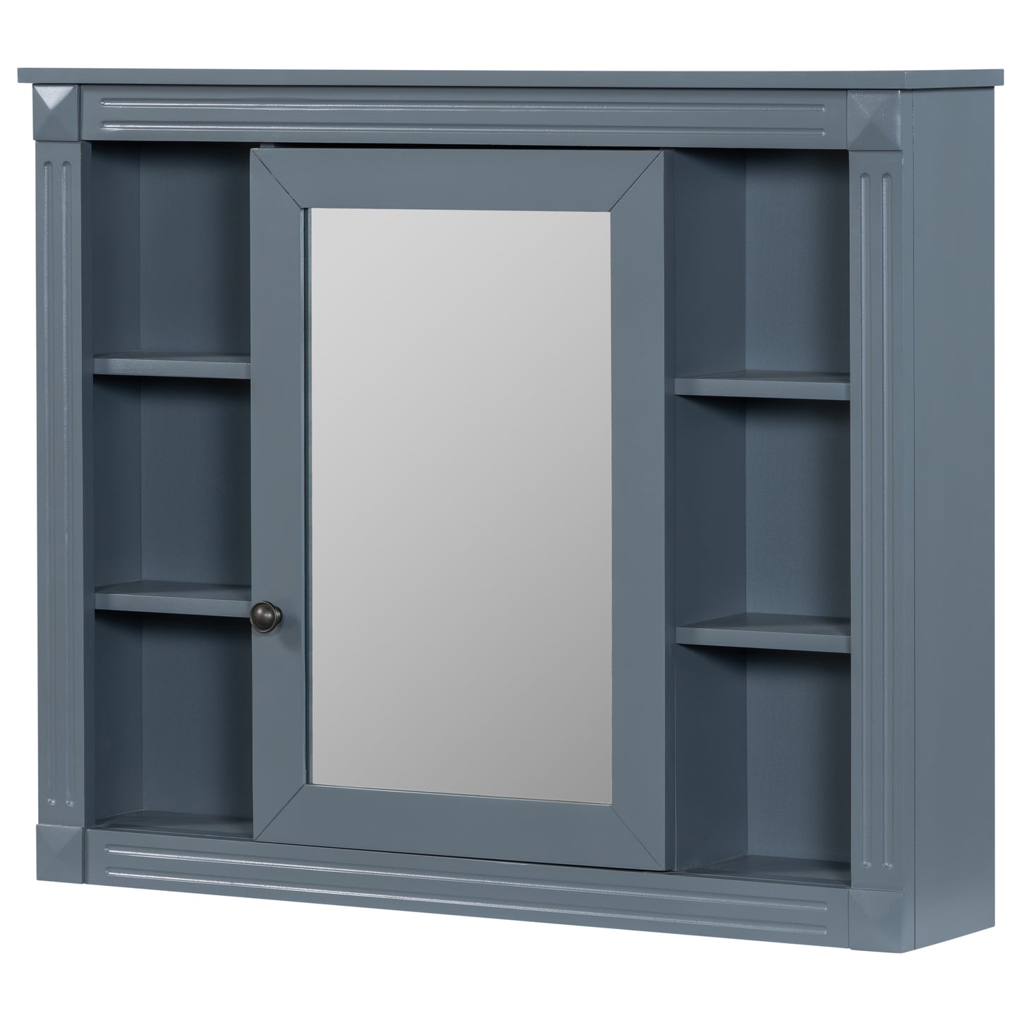 36'' Modern Bathroom Vanity with Blue Sink & Mirror Cabinet