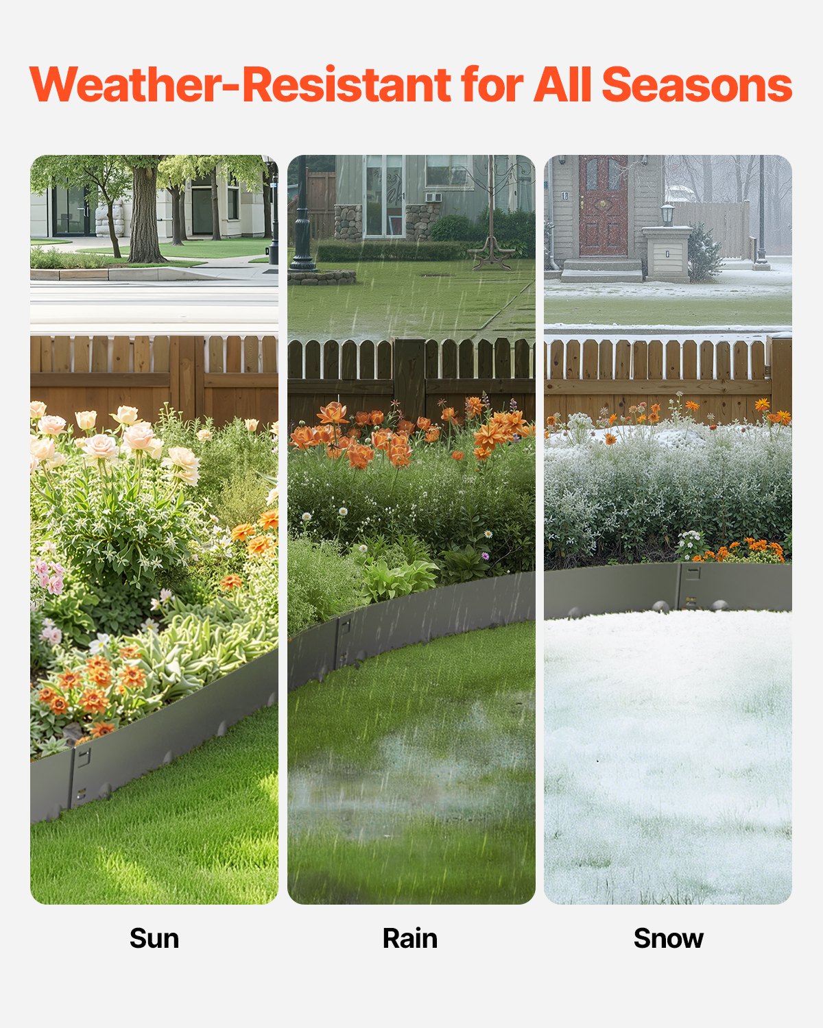 Rust-Resistant Steel Landscape Edging 5 Pack - 39x4in Garden Border, Dark Gray