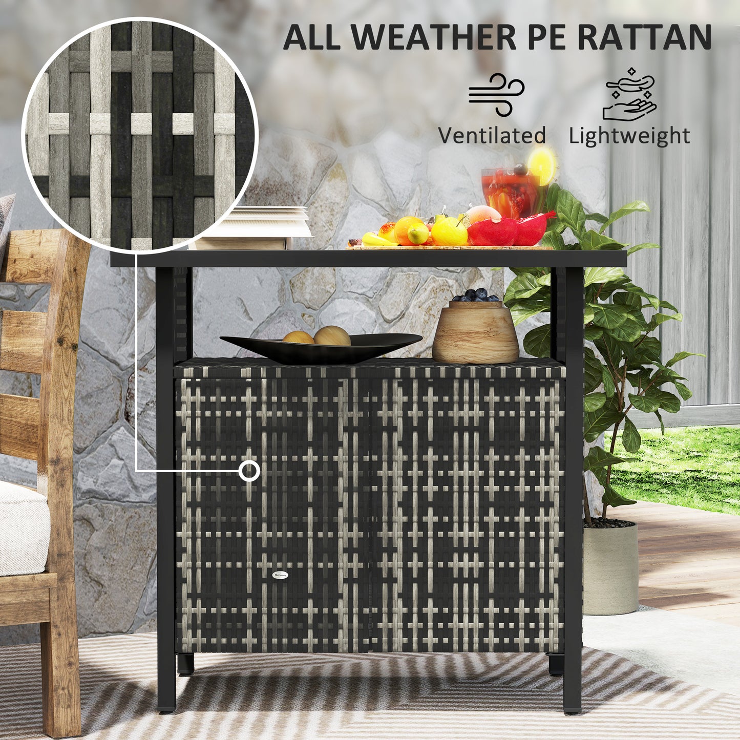 Outdoor Pool Towel Storage Cabinet Organizer, Bar Table With Shelf