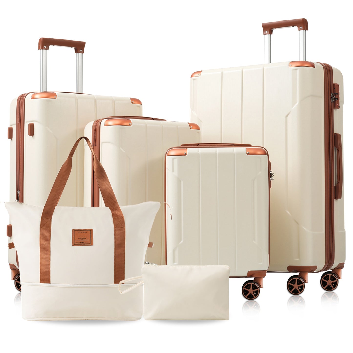 Expandable Hardshell Luggage Set - 6 Piece Suitcase Set