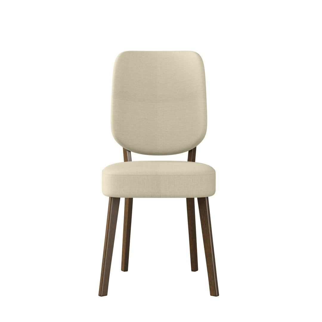 Mid-Century Modern Upholstered Dining Chairs Set of 2 - Oatmeal
