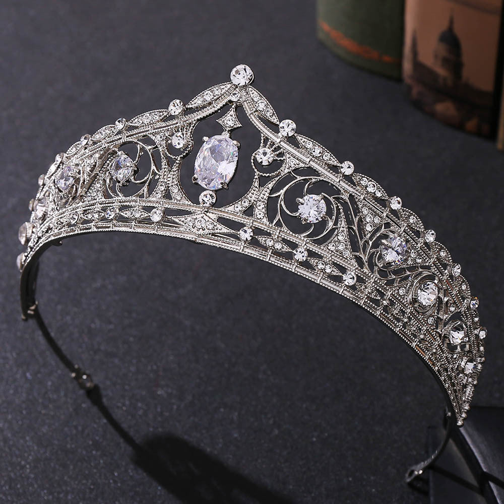 Alloy Rhinestone Wedding Hair Accessory Crown for Bridal & Party